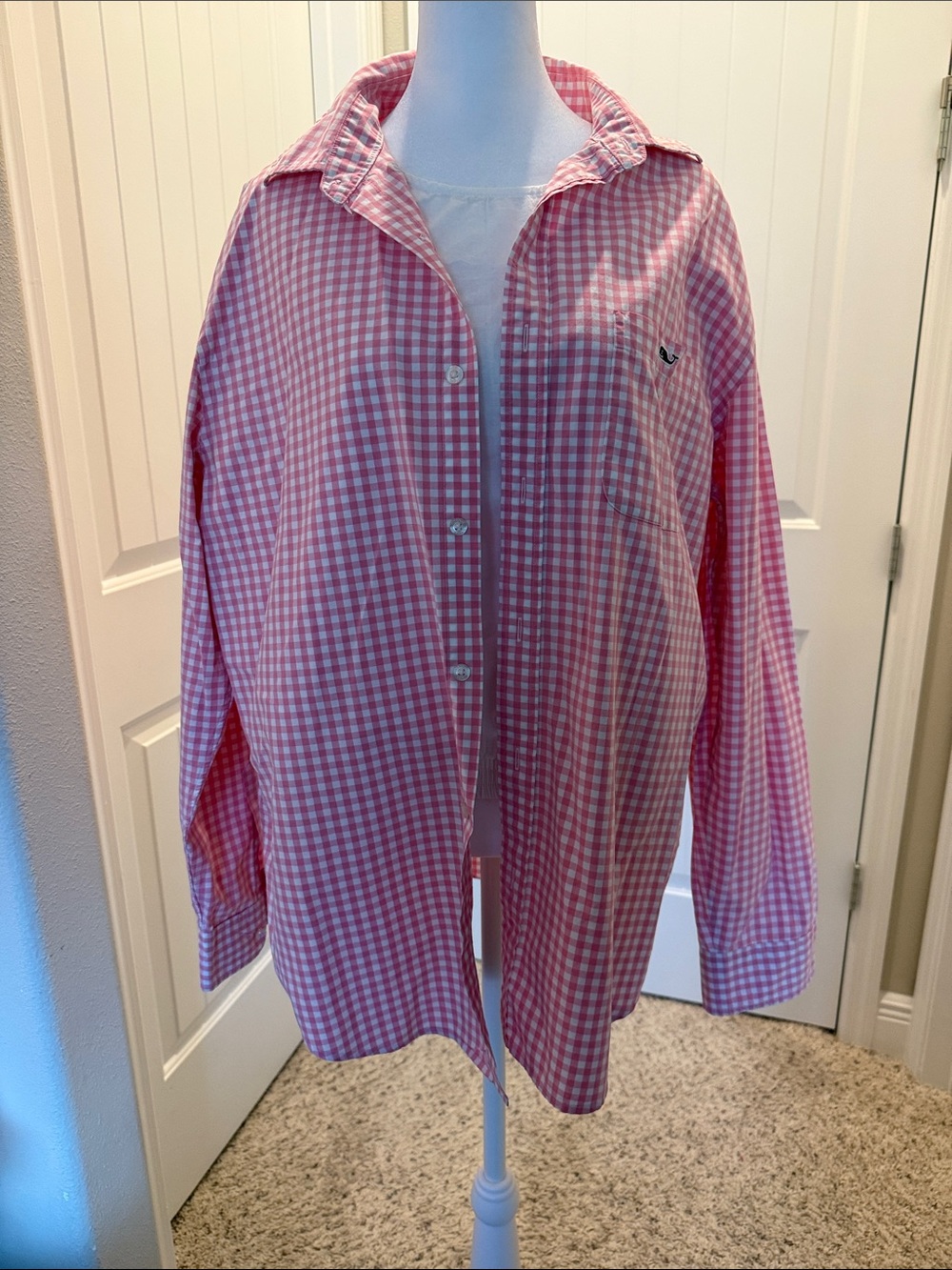 Vineyard Vines Pink Gingham Button-Down Shirt